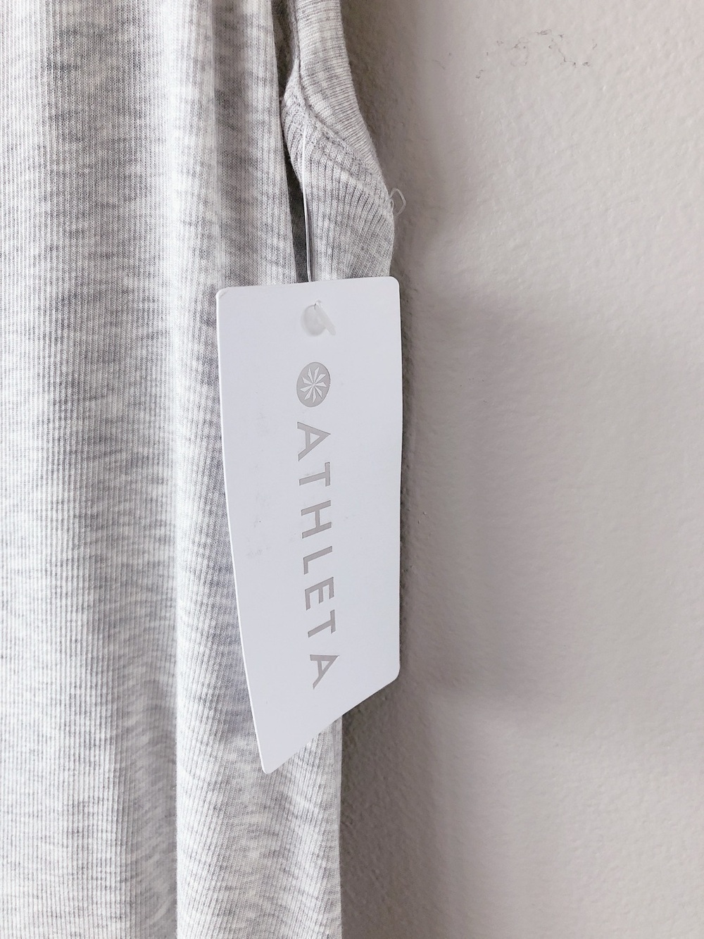 Athleta Heathered Light Gray Racerback Tank Top lightweight athleisure shirt - Picture 10 of 11